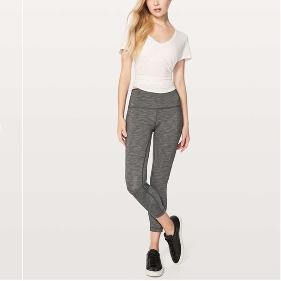 Lululemon Wunder Under Hi-Rise 7/8 Tight *Full-On Luxtreme 25" Heathered Black - Picture 4 of 10